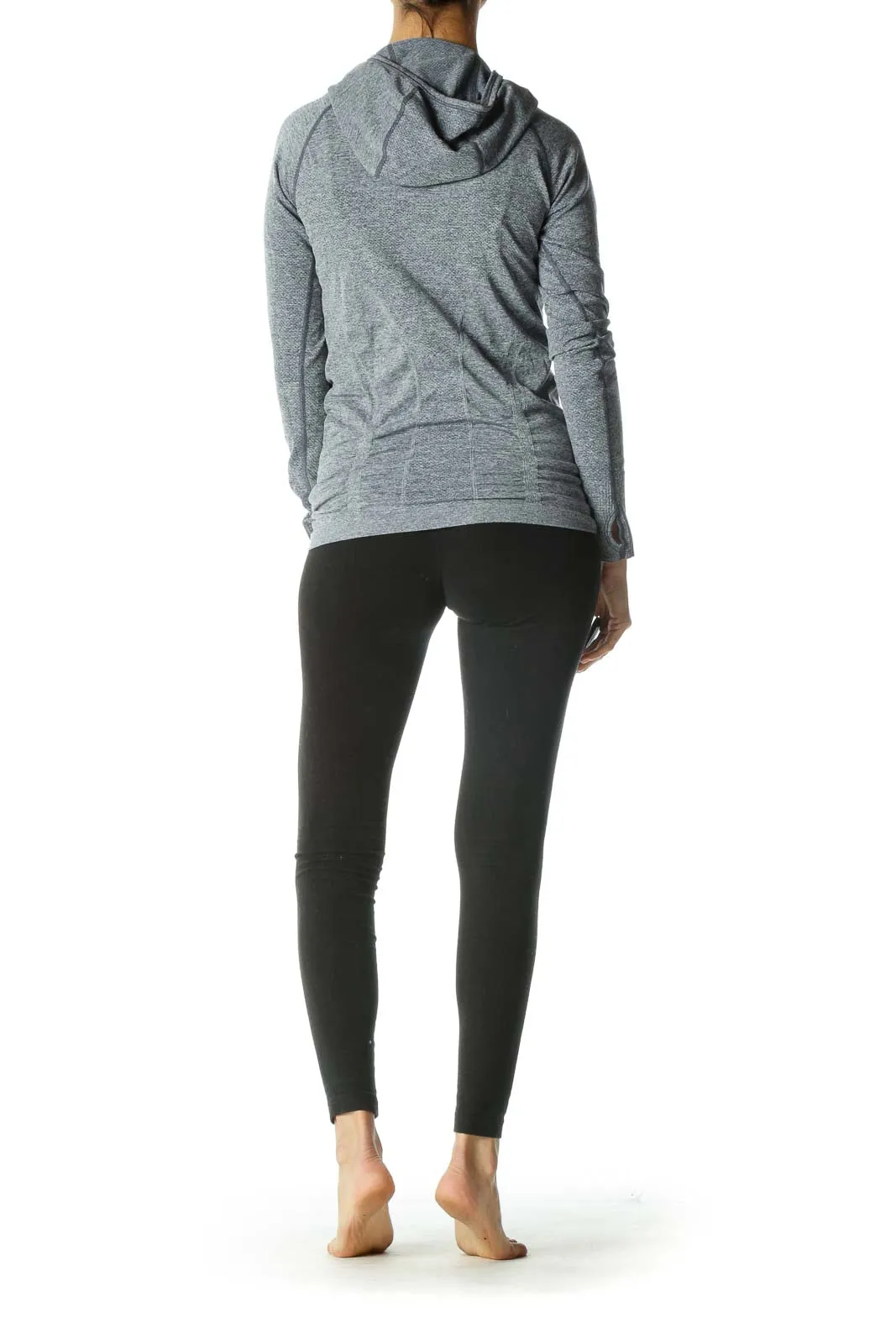 Blue Scrunched Front Long Sleeve Jacket