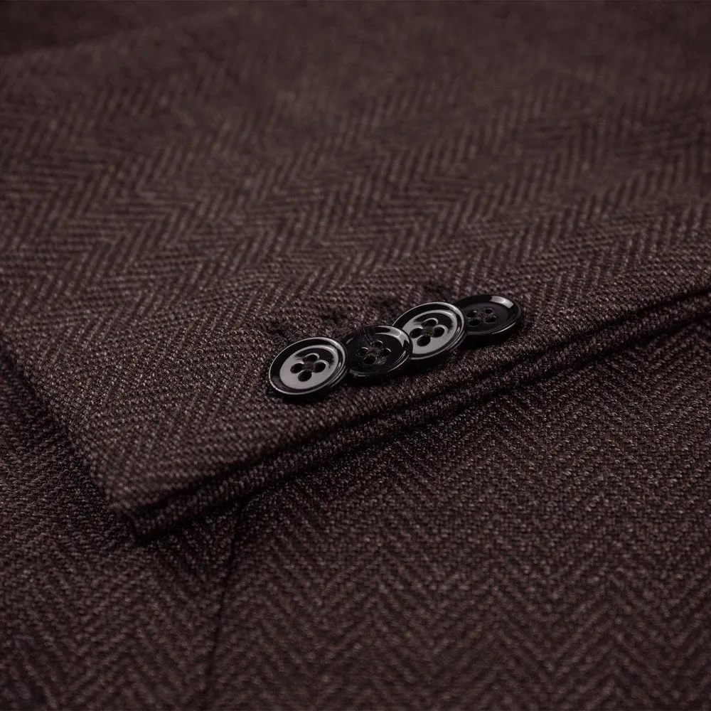 Dark Claret Herringbone Merino Wool Jacket