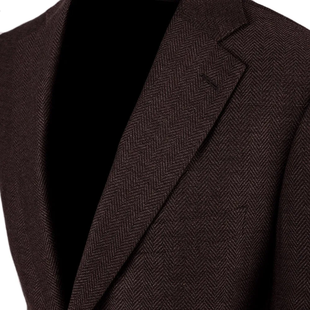 Dark Claret Herringbone Merino Wool Jacket