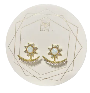 Opal Sun Ear Jackets - Gold