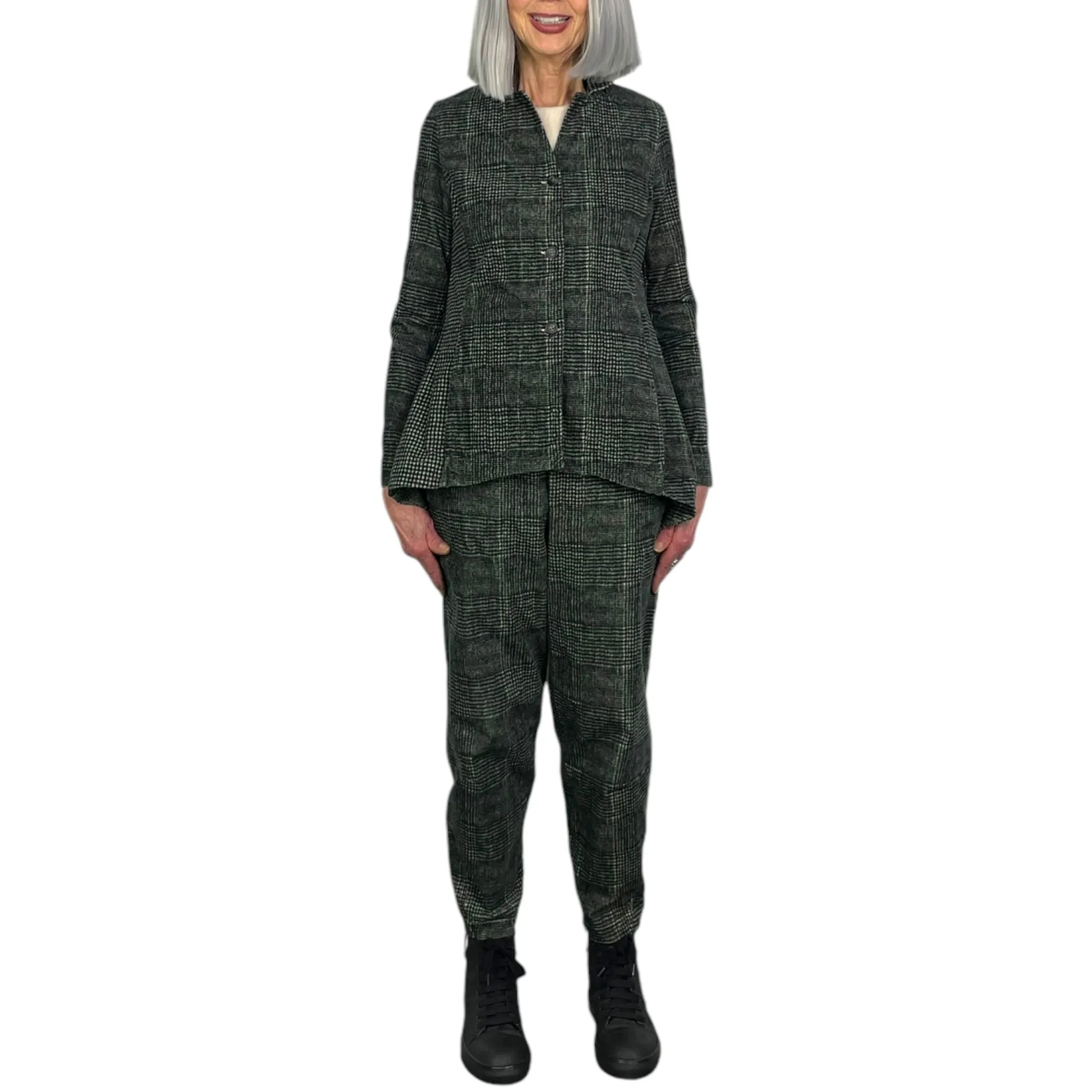 PLAID HARING JACKET W/BACK TAILS