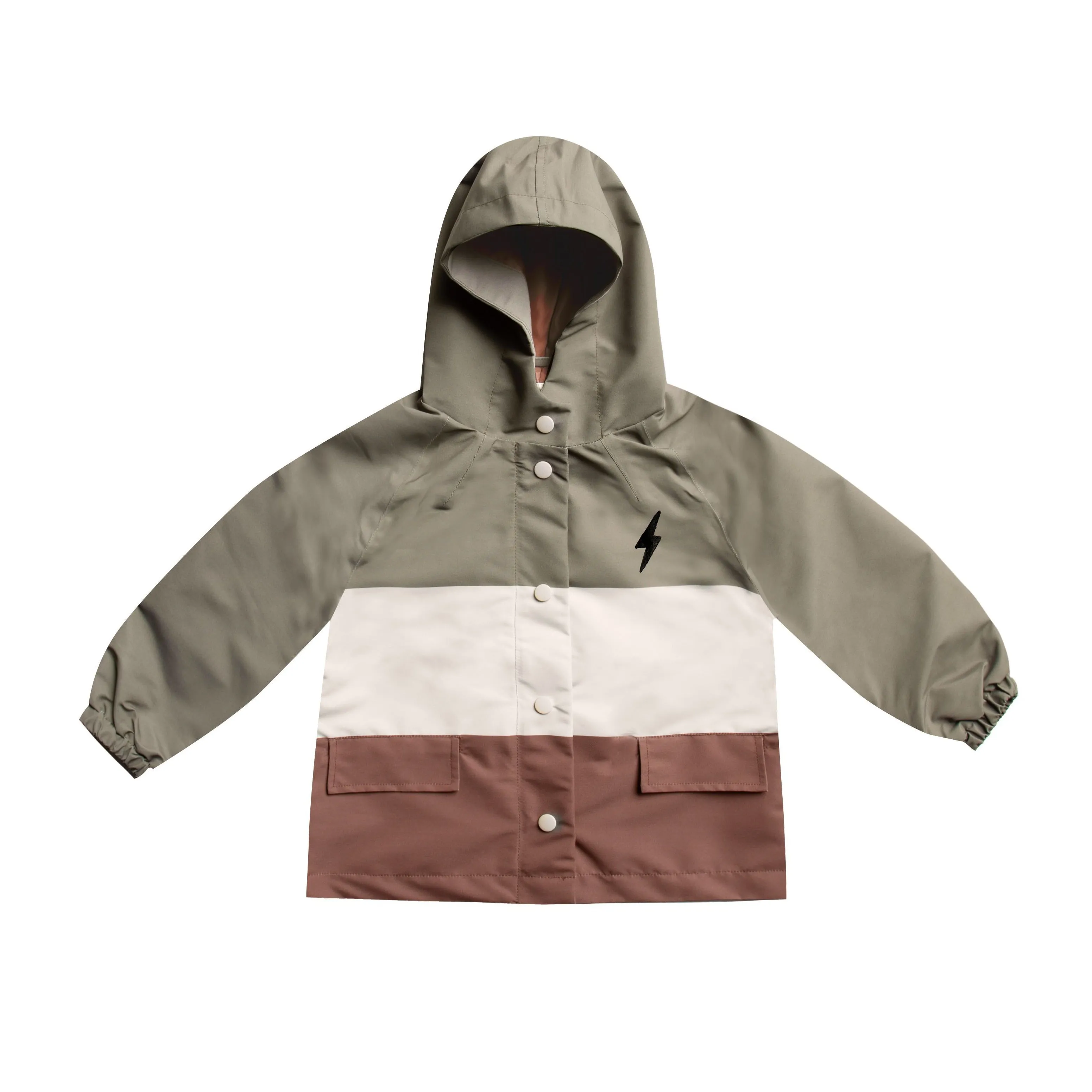 Rylee   Cru Rain Jacket - Olive Colorblock
